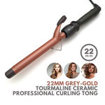 Buy Alan Truman Ceramic Tourmaline Curler - 22mm | Tight Salon Like Curls| Minimum Heat Exposure| Ceramic Coated Barrel Ensures Damage Free Curls|Real Professional Temperature Range| Frizz Free, Smooth And Glossy Curls| Extra Long Curling Rod - Purplle