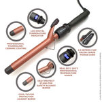 Buy Alan Truman Ceramic Tourmaline Curler - 22mm | Tight Salon Like Curls| Minimum Heat Exposure| Ceramic Coated Barrel Ensures Damage Free Curls|Real Professional Temperature Range| Frizz Free, Smooth And Glossy Curls| Extra Long Curling Rod - Purplle