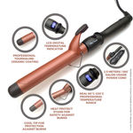 Buy Alan Truman Ceramic Tourmaline Curler - 32mm | Tight Salon Like Curls| Minimum Heat Exposure| Ceramic Coated Barrel Ensures Damage Free Curls|Real Professional Temperature Range| Frizz Free, Smooth And Glossy Curls| Extra Long Curling Rod - Purplle