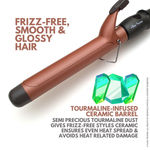 Buy Alan Truman Ceramic Tourmaline Curler - 32mm | Tight Salon Like Curls| Minimum Heat Exposure| Ceramic Coated Barrel Ensures Damage Free Curls|Real Professional Temperature Range| Frizz Free, Smooth And Glossy Curls| Extra Long Curling Rod - Purplle