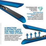 Buy Alan Truman Blue AT 100 Tourmaline - Ceramic Styler | Straightening, Curls, Waves And Flicks| Floating Plates Ensure Tug Free Styling| Avoids Unnecessary Heat Exposure| Enable Easy Releasing of Hair Whilst Releasing Curls Or Waves - Purplle