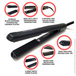 Buy Alan Truman Black Diamond Slim Crimper | Super Convenient For Root Lifts And Hair Styling| Volume And Crimp That Last Until The Next Wash| Frizz Free Crimps| 6 Deep Teeth Crimp Plates| Micro Chip Regulted Temperature Control - Purplle