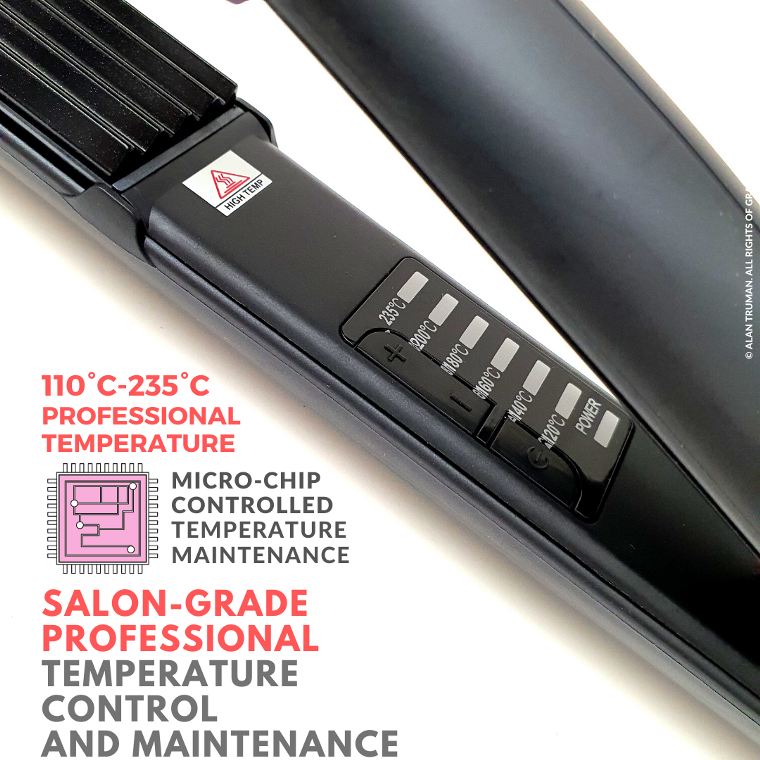 Buy Alan Truman Black Diamond Slim Crimper | Super Convenient For Root Lifts And Hair Styling| Volume And Crimp That Last Until The Next Wash| Frizz Free Crimps| 6 Deep Teeth Crimp Plates| Micro Chip Regulted Temperature Control - Purplle