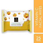 Buy Good Vibes Vitamin C Cleansing Facial Wipes | Refreshing, Rejuvenating | Vegan, No Parabens, No Sulphates, No Alcohol, No Mineral Oil (25 Wipes) - Purplle