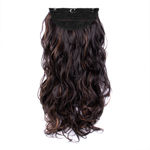 Buy STREAK STREET CLIP-IN 24" FULL-WAVY DARK BROWN HAIR EXTENSIONS WITH COPPER HIGHIGHTS - Purplle