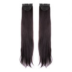 Buy STREAK STREET CLIP-IN 24" STRAIGHT DARK BROWN SIDE PATCHES (2pcs Set) - Purplle
