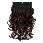 Buy Streak Street CLIP-IN 18'' Soft Curls Dark Brown Hair Extensions With Copper Highlights - Purplle