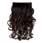 Buy Streak Street CLIP-IN 18'' Soft Curls Dark Brown Hair Extensions With Copper Highlights - Purplle