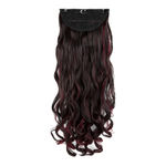 Buy Streak Street CLIP-IN 30'' Beach Wavy Burgundy Hair Extensions - Purplle