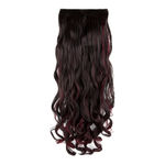 Buy Streak Street CLIP-IN 30'' Beach Wavy Burgundy Hair Extensions - Purplle