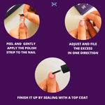 Buy Naylyst Premium 100% Real Nail Polish Strips Kit- Zeby - 16 Strips - Purplle