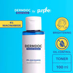 Buy DERMDOC by Purplle 4% Niacinamide Face Toner (100 ml) | Toner for All Skin Type | Alcohol Free Toner | open pores on face | clogged pores | skin brightening - Purplle