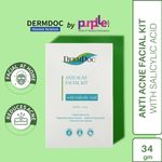 Buy DERMDOC by Purplle Anti Acne Facial Kit with Salicylic Acid (34g) | facial for acne, oil control | cleanser, scrub, toner, cream, peel off mask - Purplle