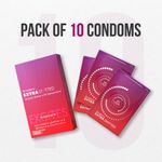 Buy Mojocare Excites Extra Dotted Condoms - Strawberry Flavoured - 10pc | With Benzocaine for Long Lasting Pleasure - Purplle