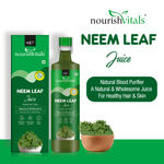 Buy NourishVitals Neem Leaf Juice |Natural & Wholesome | For Healthy Hair & Skin | No Added Sugar, 500ml - Purplle