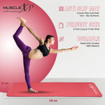 Buy MuscleXP Yoga Mat (10 mm) Extra Thick NBR Material for Men and Women, Exercise Mats with Carrying Strap for Workout, Yoga, Fitness, Pilates (Red) - Purplle