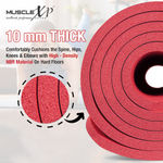 Buy MuscleXP Yoga Mat (10 mm) Extra Thick NBR Material for Men and Women, Exercise Mats with Carrying Strap for Workout, Yoga, Fitness, Pilates (Red) - Purplle