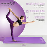 Buy MuscleXP Yoga Mat (13 mm) Extra Thick NBR Material for Men and Women, Exercise Mats with Carrying Strap for Workout, Yoga, Fitness, Pilates (Purple) - Purplle