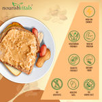 Buy NourishVitals Vegan High Protein Peanut Butter (Extra Crunchy), 34g Protein, Classic Roast, Unsweetened, 100% Natural, No Added Sugar, Salt or Oils (750 g) - Purplle
