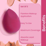 Buy NY Bae Blender Trio | Pack Of 3 | Blender Set | Round Puff | Rectangle Puff | Teardrop Blender | Flawless Makeup Application | Maximum Coverage color may vary - Purplle