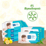 Buy Mee Mee Caring Baby Wet Wipes with Lemon Fragrance - 72 pcs (Pack of 5) - Purplle