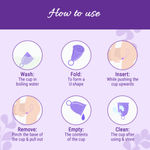 Buy Bombay Shaving Company Women Reusable Menstrual Cup: Stem for easy removal | Medium size | 100% Medical Grade Silicone | 12 hours protection | Sustainable 200 gm - Purplle