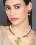 Buy SOHI Gold-Plated Antique Leaf Loops Beaded Necklace Set - Purplle