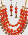 Buy SOHI 3 Layered Gold-Plated Beaded Loop Jewellery Set - Purplle