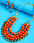 Buy SOHI 3 Layered Gold-Plated Beaded Loop Jewellery Set - Purplle