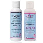 Buy Vigini 1% Redensyl Hair Care Scalp Treatment Growth Tonic Revitalizer Onion Olive Coconut Castor Oil & Early Anti Premature Grey Delay Greying Control Fall Loss Thinning Dry Damage for Nourishment Strengthening Strong Healthy Hair 200ML - Purplle
