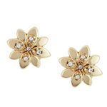 Buy Estele Gold Plated Flower Shaped Stud Earrings With Austrian Crystals for Girls and Women - Purplle
