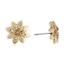 Buy Estele Gold Plated Flower Shaped Stud Earrings With Austrian Crystals for Girls and Women - Purplle