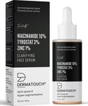 Buy DERMATOUCH 10% Niacinamide Serum, Tyrostat 3%, Zinc 1% Clarifying Face Serum Brightens the Skin, Reduce Hyper Pigmentation - Reduces acne marks & blemishes - 30ML - Purplle