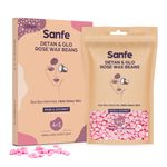 Buy Sanfe Detan & Glo Rose Wax Beans For Hair Removal | Removes Face & Body Hair | 100gm - Purplle