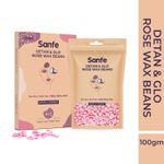 Buy Sanfe Detan & Glo Rose Wax Beans For Hair Removal | Removes Face & Body Hair | 100gm - Purplle