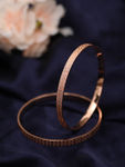 Buy Jazz And Sizzle Rose Gold Plated Set of 2 Bangle Set - Purplle