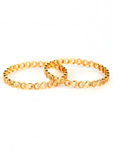 Buy Jazz And Sizzle Set Of 2 Gold-Plated Multicolored Stones Studded Bangles in Circular Pattern - Purplle