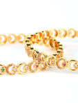 Buy Jazz And Sizzle Set Of 2 Gold-Plated Multicolored Stones Studded Bangles in Circular Pattern - Purplle
