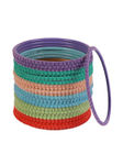 Buy Jazz And Sizzle Set of 24 solid handcrafted bangles in Purple, blue, orange, green, red and sea-green - Purplle