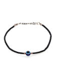 Buy Jazz And Sizzle Black Beads Silver Plated Traditional Evil Eye Anklets - Purplle