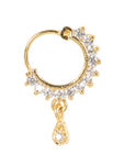 Buy Jazz And Sizzle Gold-Plated American Diamond Studded Traditional Nose Pins - Purplle