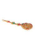 Buy Jazz And Sizzle Gold Plated Red & Green stone Studded Peacock Mangtikka - Purplle