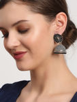 Buy Jazz And Sizzle Gold Plated Peacock Shape Painted Enamel Pearl Drop Ethnic Jhumka Earring - Purplle