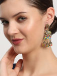 Buy Jazz And Sizzle Designer Gold Plated Elephant Shape Enamelled Traditional Pearl Drop Jhumka Earring - Purplle
