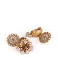 Buy Jazz And Sizzle Grey Antique Gold-Plated Studded Dome Shaped Jhumkas - Purplle