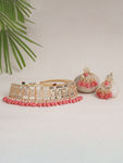 Buy Jazz And Sizzle White Silver Plated Pink Beaded Chokers Set - Purplle