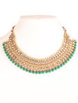 Buy Jazz And Sizzle Gold-Plated Green & White Kundan-Studded Chokers Jewellery Set - Purplle