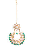 Buy Jazz And Sizzle Gold-Plated Green & White Kundan-Studded Chokers Jewellery Set - Purplle