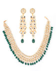 Buy Jazz And Sizzle Green Gold-Plated Bridal Kundan Layered Jewellery Set - Purplle