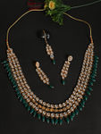 Buy Jazz And Sizzle Green Gold-Plated Bridal Kundan Layered Jewellery Set - Purplle